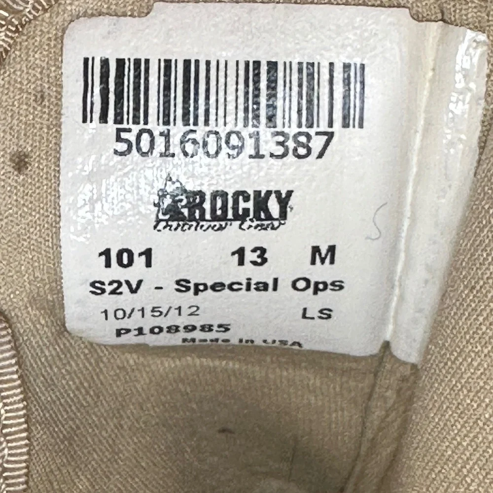 Rocky S2V Special Ops Tactical Boots Mens 13 Tan Military Vibram Suede 101